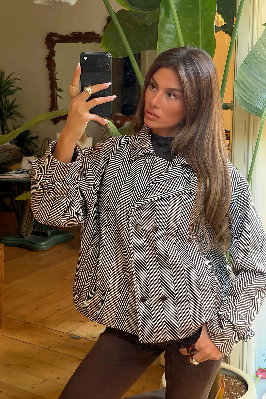 EYY Women Brown Double-Button Detail Jacket - Vasto