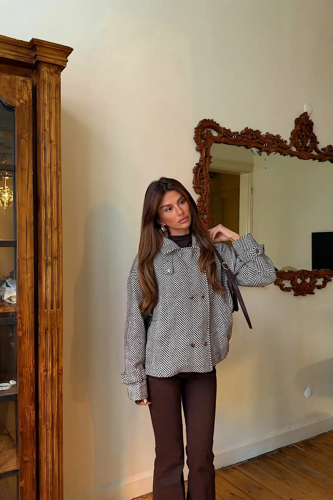 EYY Women Brown Double-Button Detail Jacket - Vasto