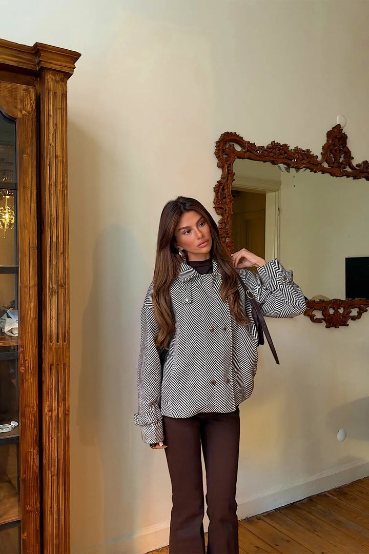 EYY Women Brown Double-Button Detail Jacket - Vasto