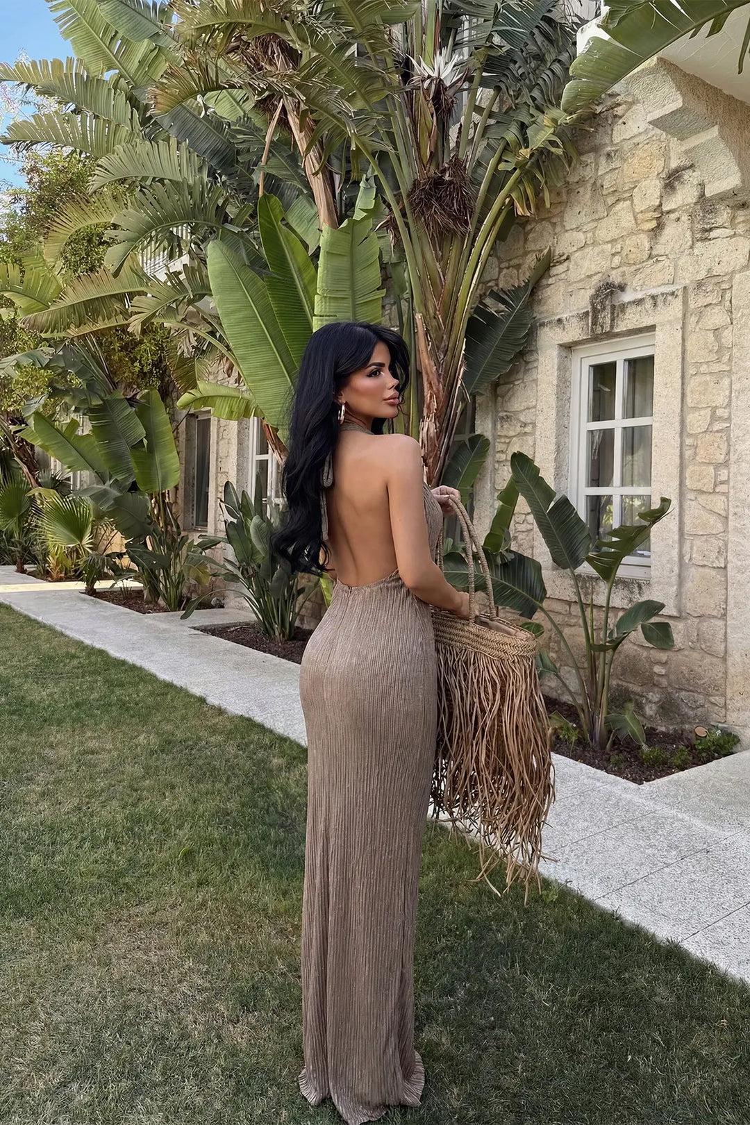 EYY Women Brown Dress with Back Detail - Casalnuovo di Napoli
