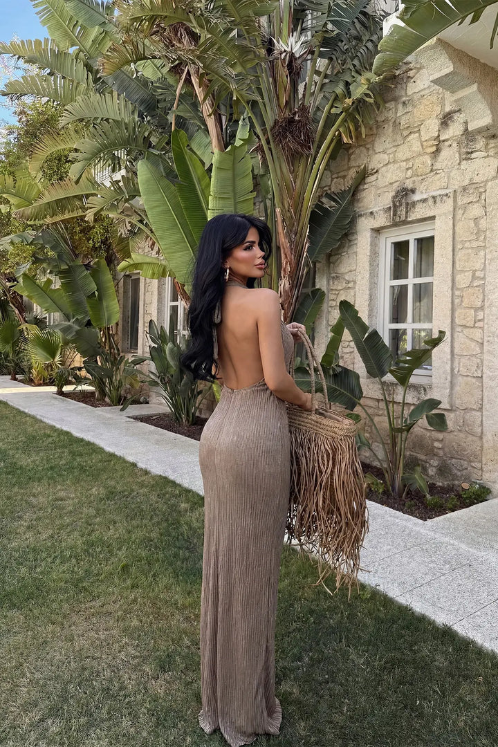EYY Women Brown Dress with Back Detail - Casalnuovo di Napoli