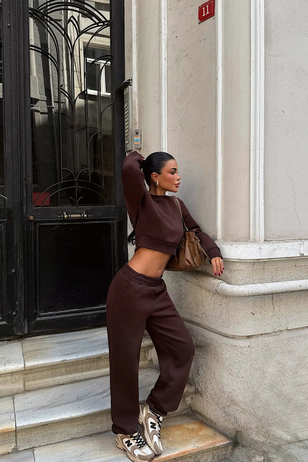 EYY Women Brown Fluid Tracksuit - New Braunfels