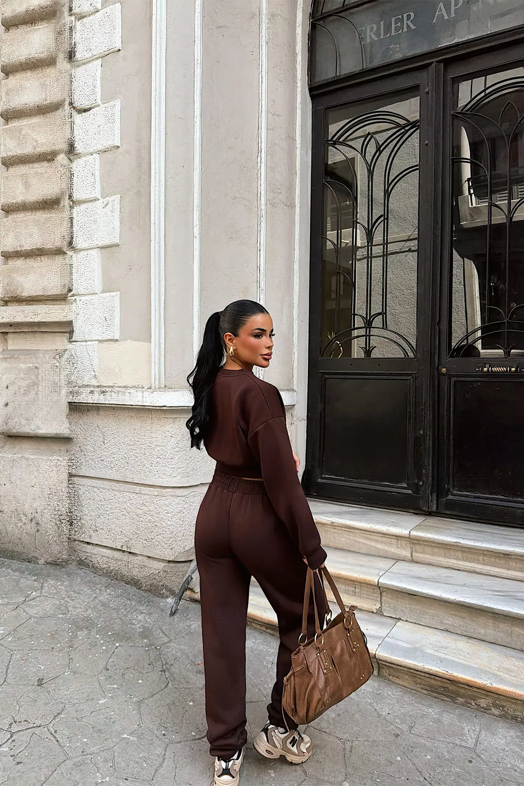 EYY Women Brown Fluid Tracksuit - Yenakiieve