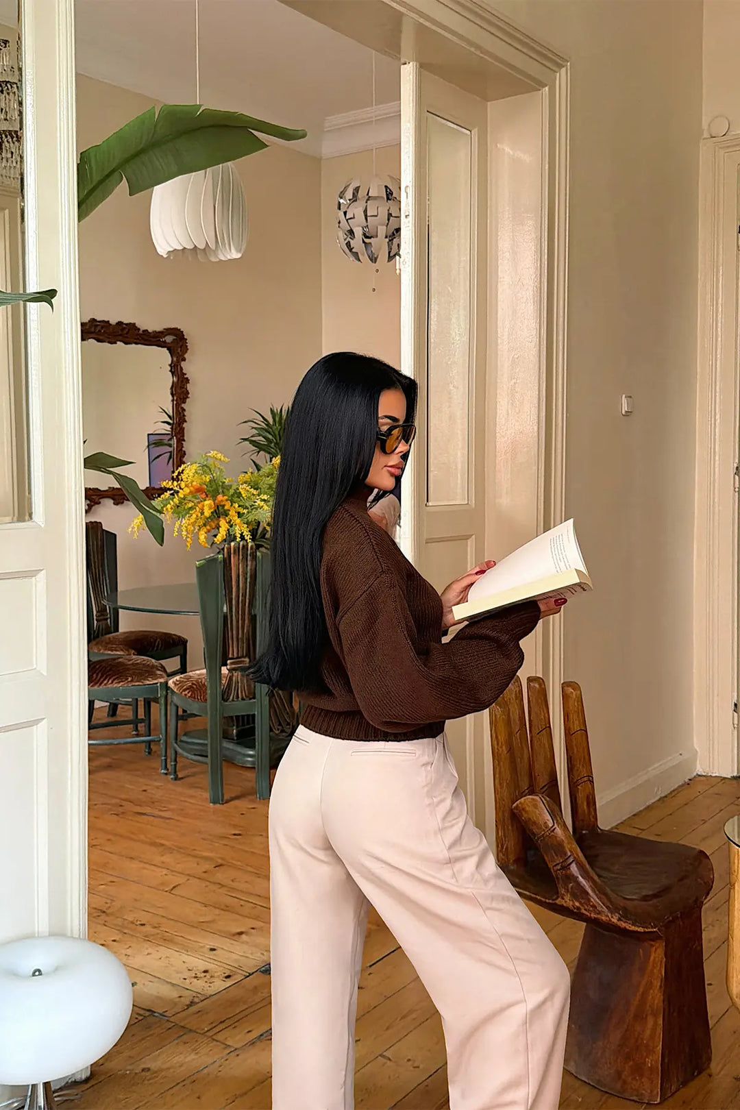 EYY Women Brown Knit Sweater - Hacienda Heights