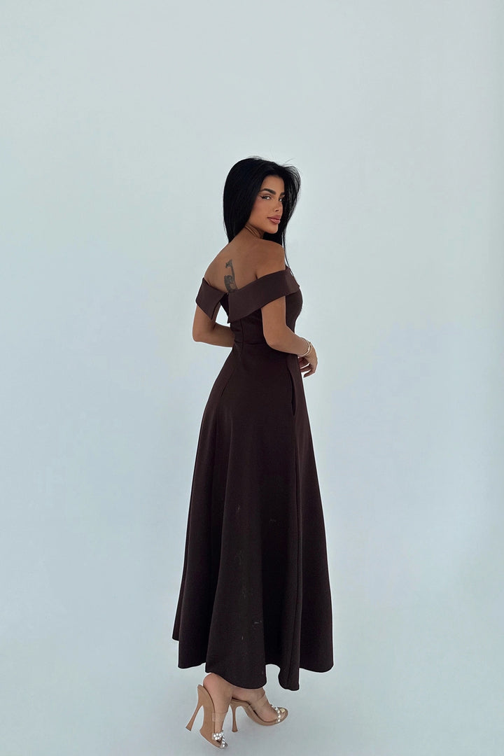 EYY Women Brown Madonna Collar Dress - Uxbridge