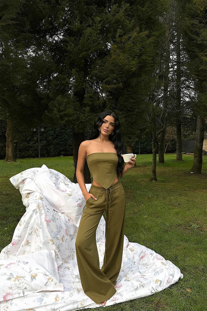 EYY Women Brown Pants Set - Farnborough