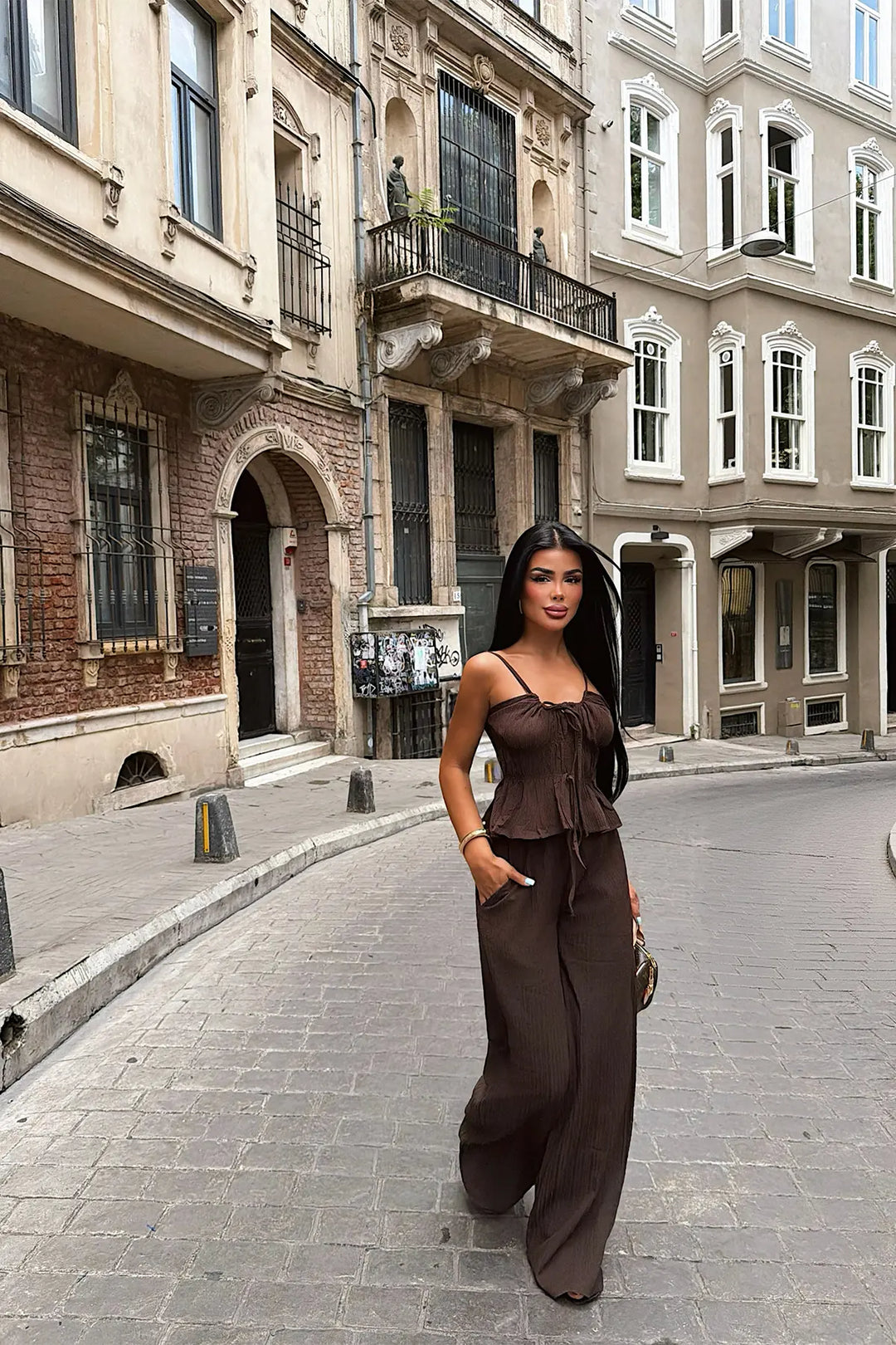 EYY Women Brown Pants Set - Jackson