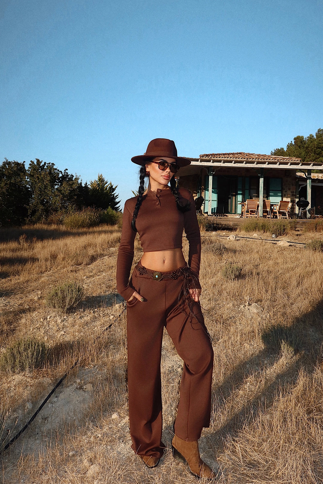 EYY Women Kahverengi Rapha Üst ve Alt Takımı - Channelview