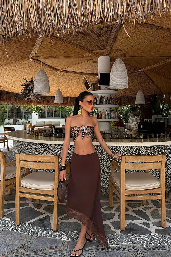 EYY Women Brown Satin Skirt - Palm Harbor