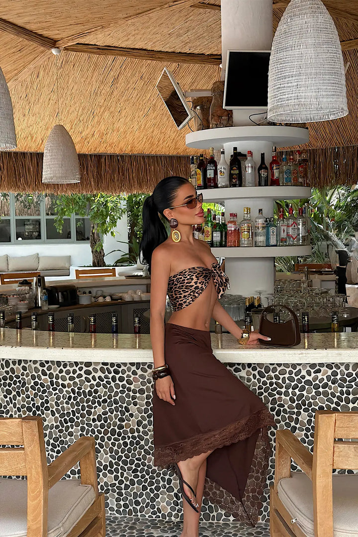 EYY Women Brown Satin Skirt - Palm Harbor