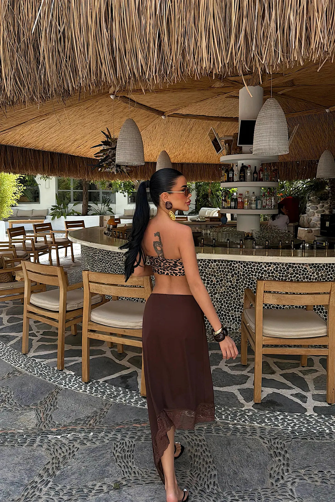 EYY Women Brown Satin Skirt - Palm Harbor