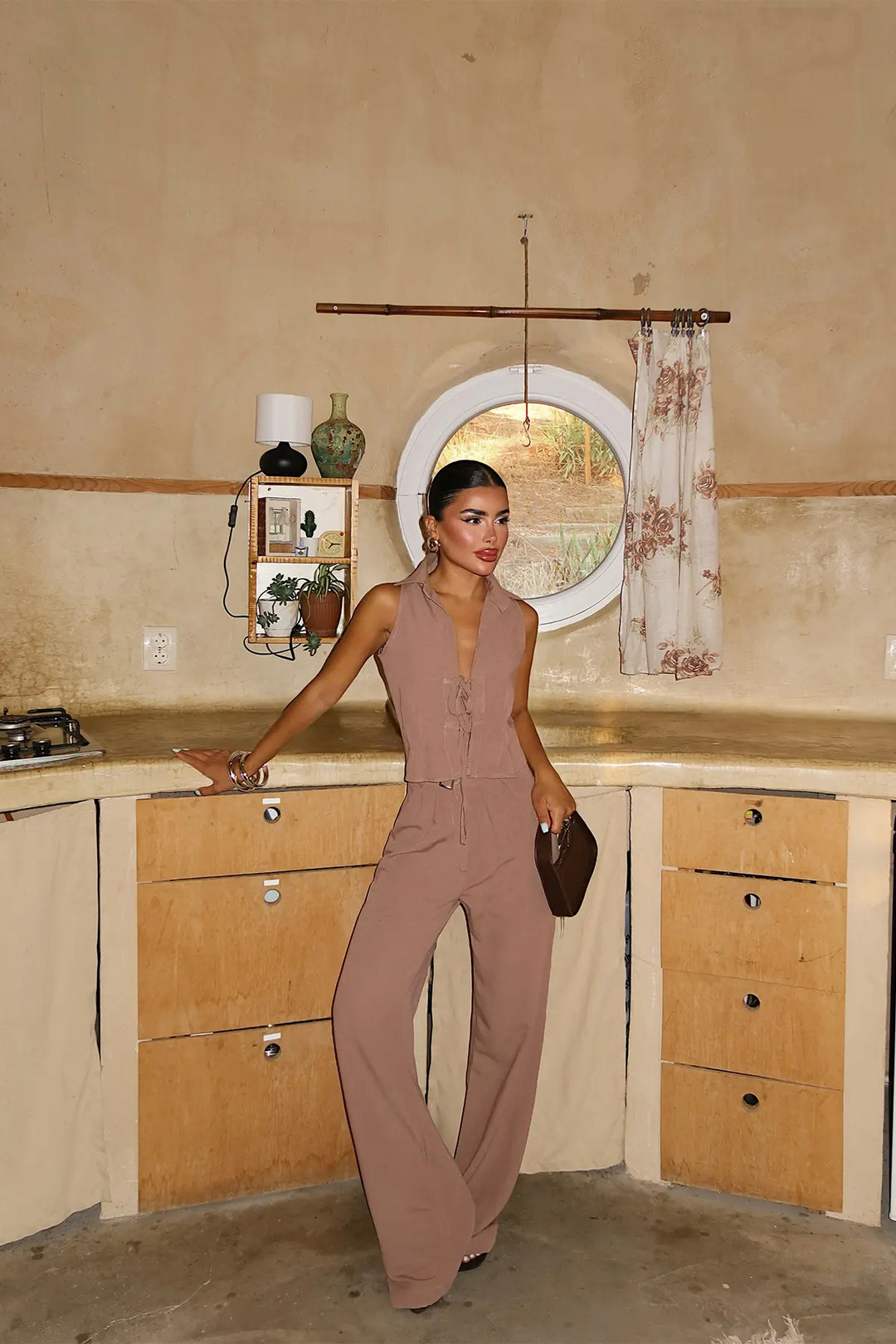 EYY Women Brown Tie-Up Set - Terneuzen