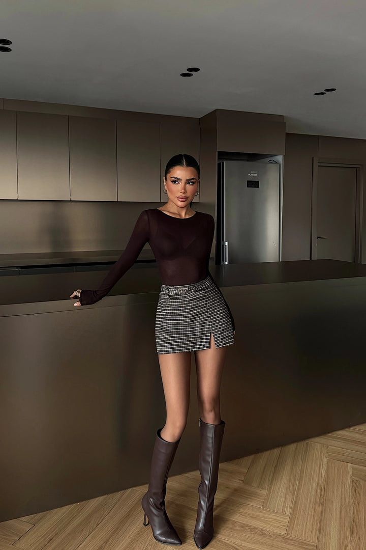 EYY Women Brown Transparent Blouse - Celle