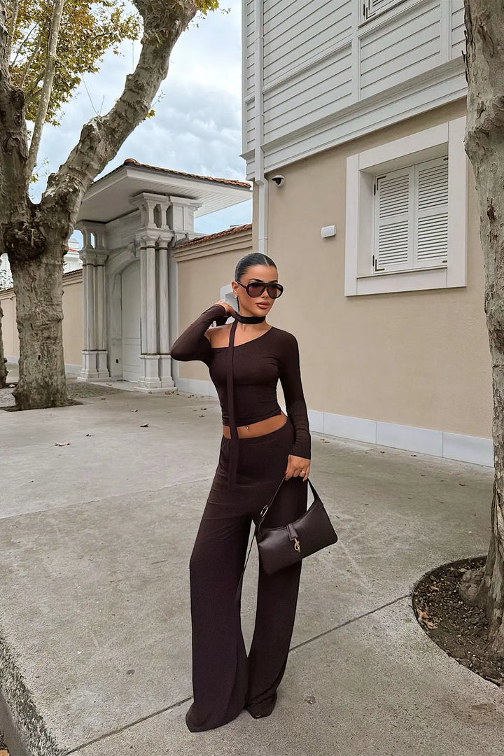 EYY Women Brown Trouser Suit - Tooele