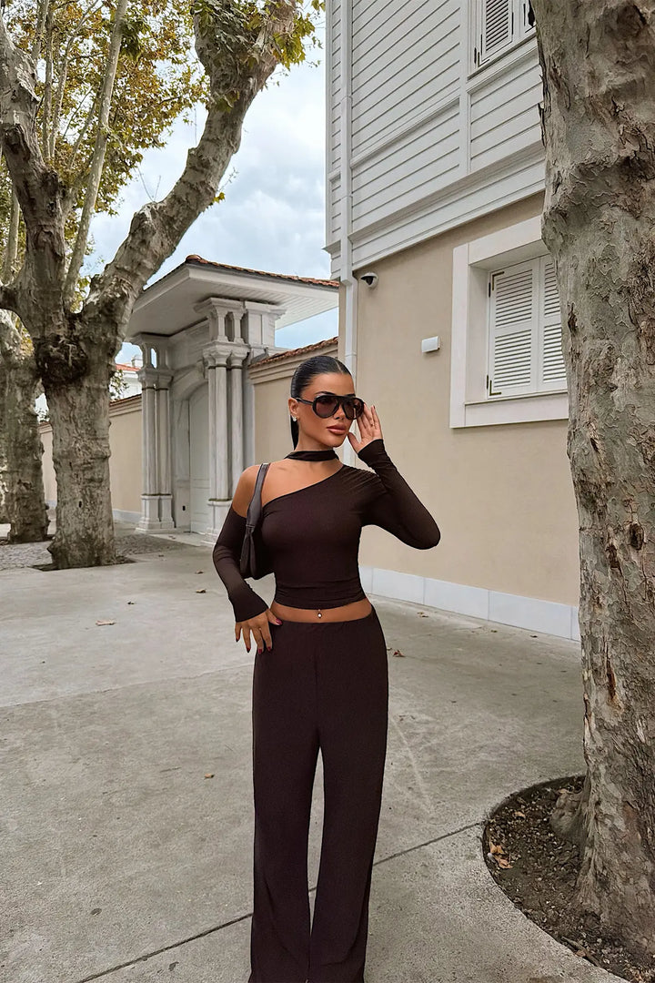 EYY Women Brown Trouser Suit - Tooele