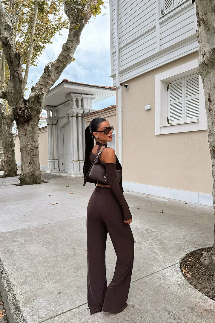 EYY Women Brown Trouser Suit - Tooele