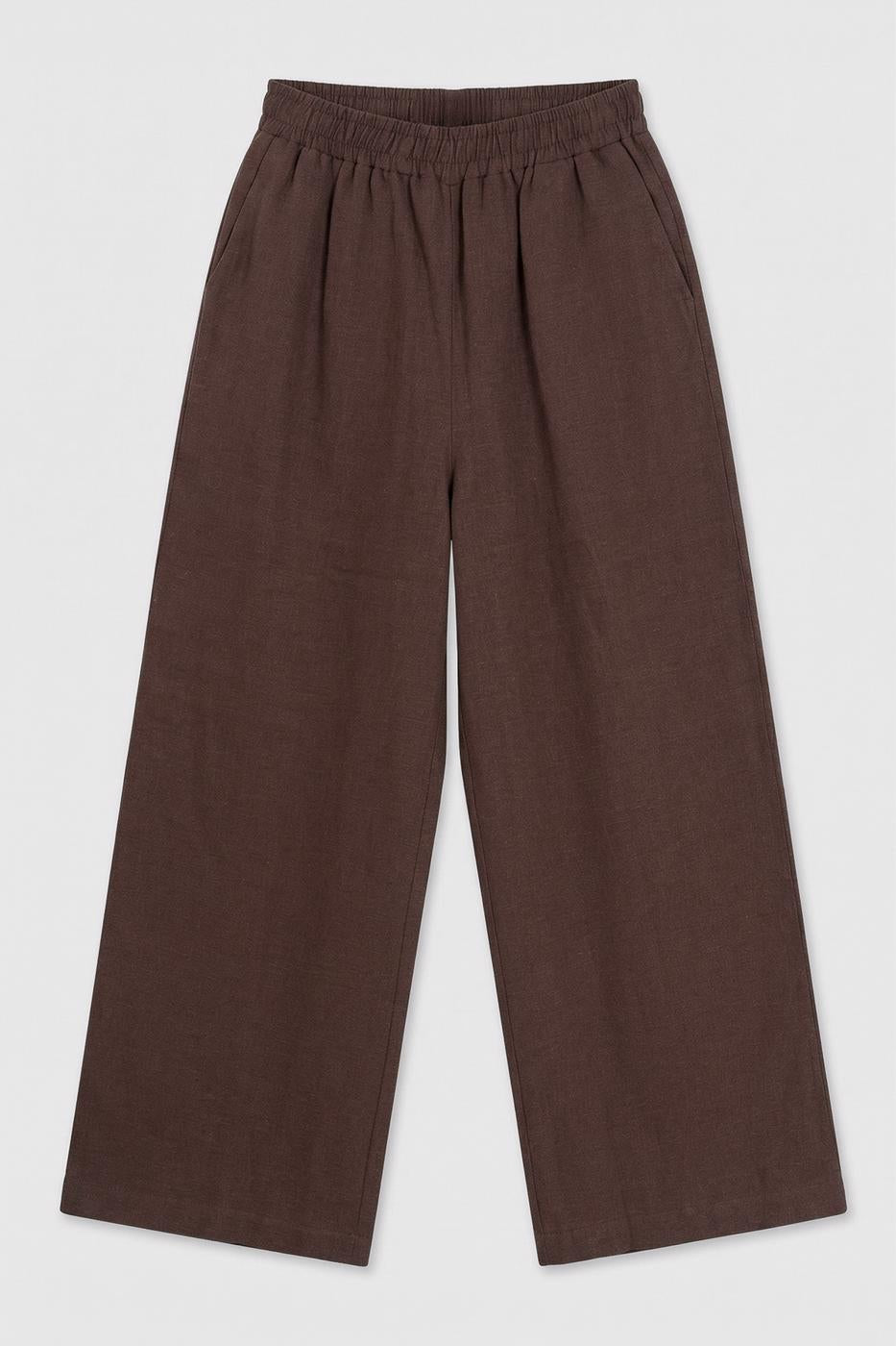 BSL Women 100% Linen Oversize Trousers - Raalte