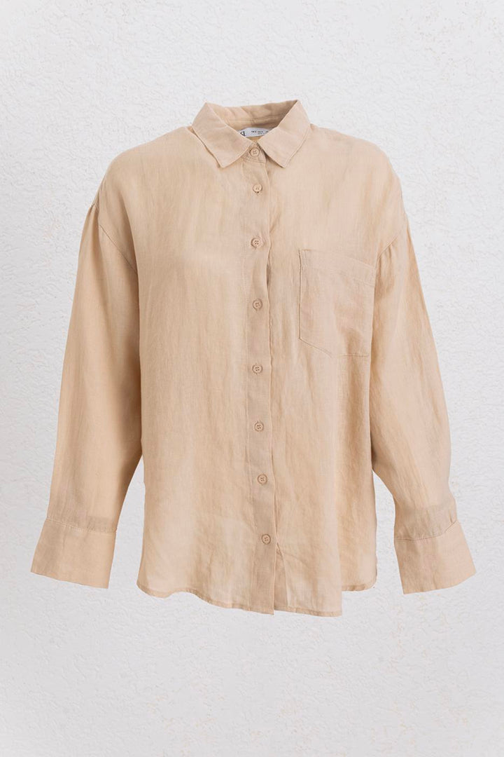 BSL Women 100% Linen Oversize Shirt - Pahrump