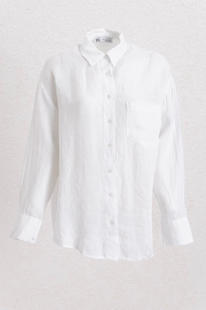 BSL Women 100% Linen Oversize Shirt - Jerez de la Frontera