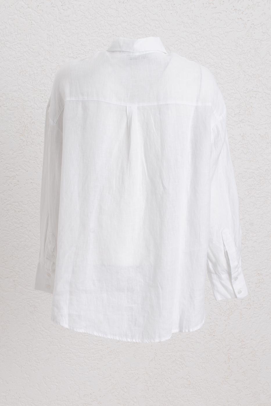 BSL Women 100% Linen Oversize Shirt - Jerez de la Frontera