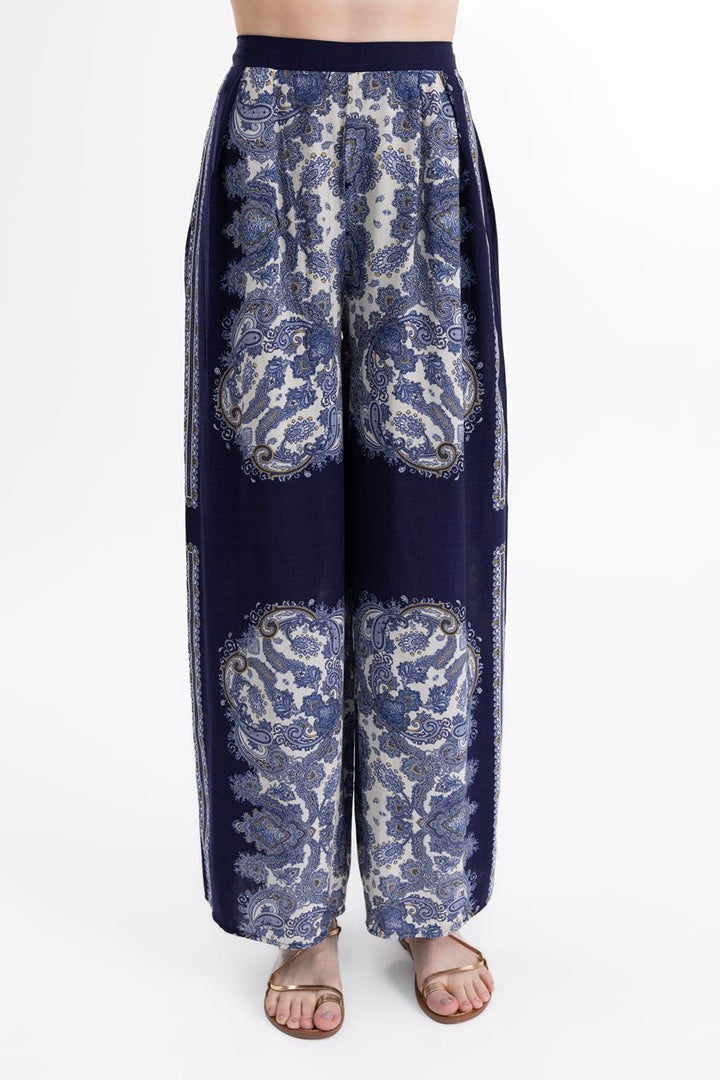 BSL Women Patterned Straight Cut Loose Trousers - Don Benito