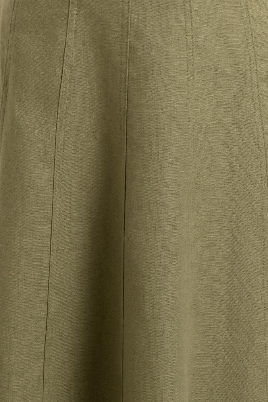 BSL Women 100% Linen Midi Sleeveless Dress - Petrel