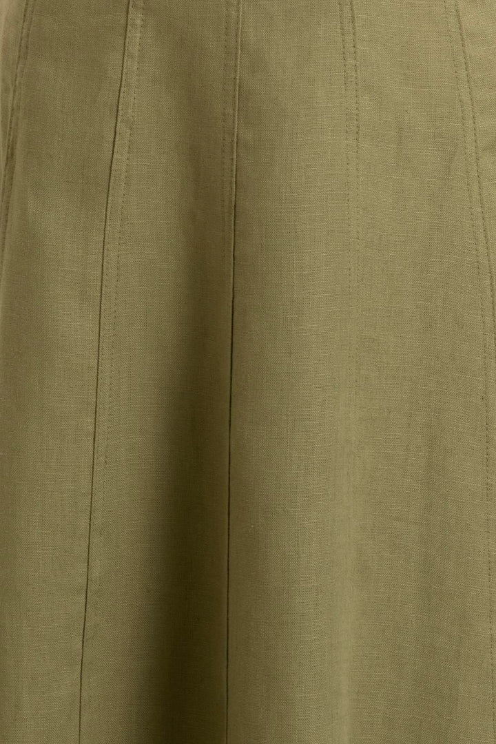BSL Women 100% Linen Midi Sleeveless Dress - Petrel