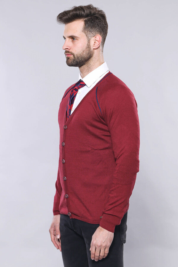 WSS Burgundy Cotton Men's Knitwear  - Lippstadt