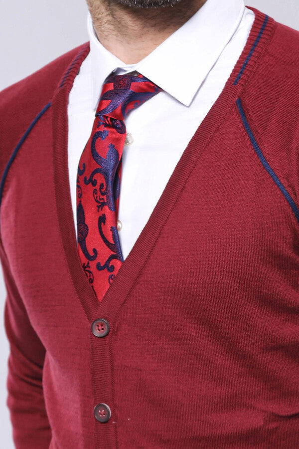 WSS Burgundy Cotton Men's Knitwear  - Lippstadt