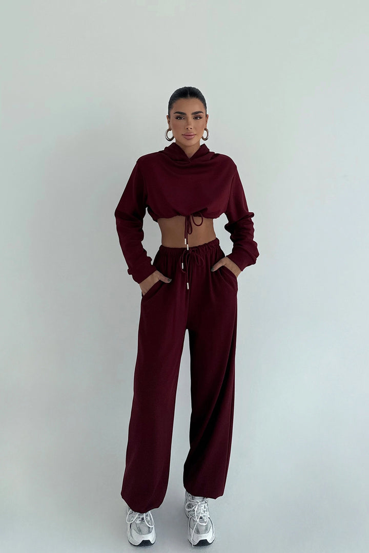 EYY Women Maroon Farhi Tie-Down Tracksuit - Torre del Greco