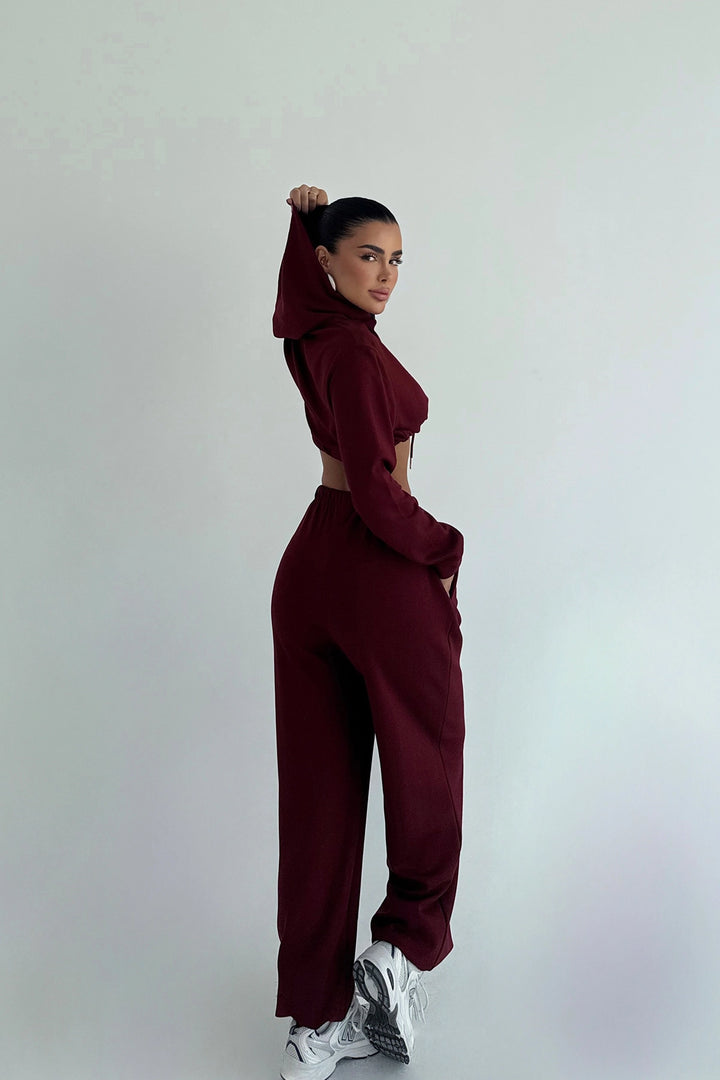 EYY Women Maroon Farhi Tie-Down Tracksuit - Torre del Greco