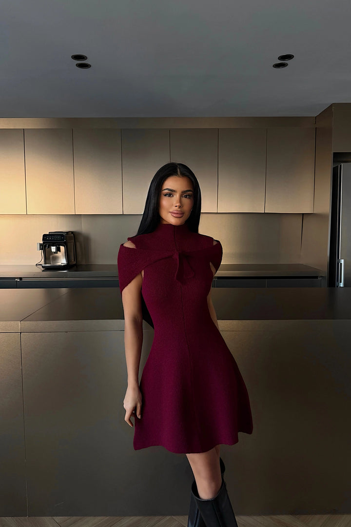 EYY Women Burgundy Midi Dress - Torrington