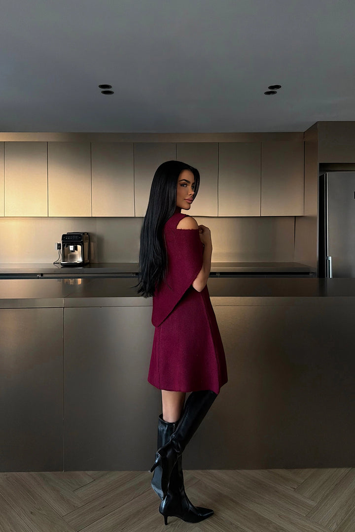 EYY Women Burgundy Midi Dress - Torrington