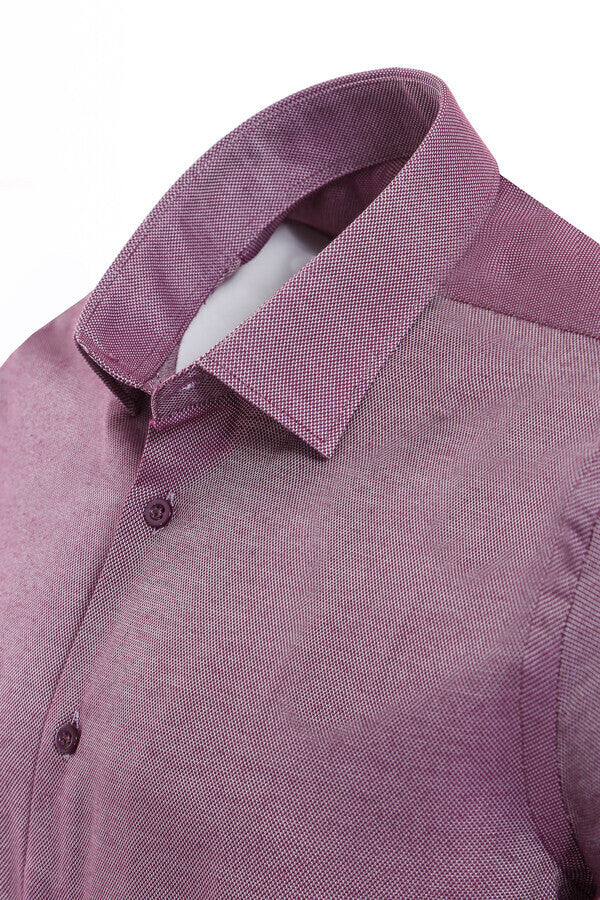 WSS Burgundy Patterned Long Sleeve Shirt  - Busto Arsizio