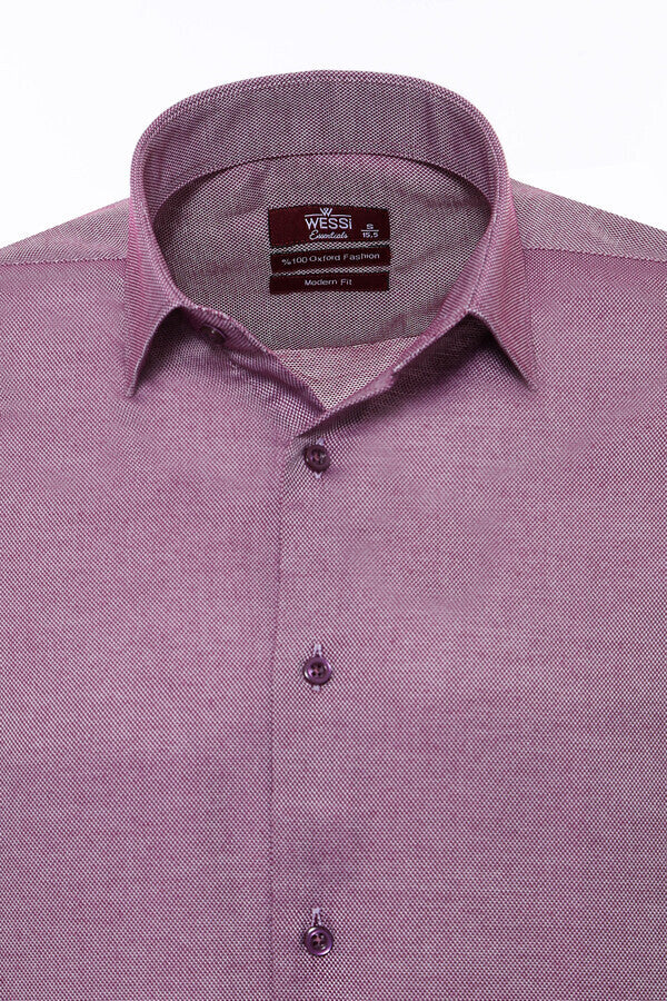 WSS Burgundy Patterned Long Sleeve Shirt  - Busto Arsizio