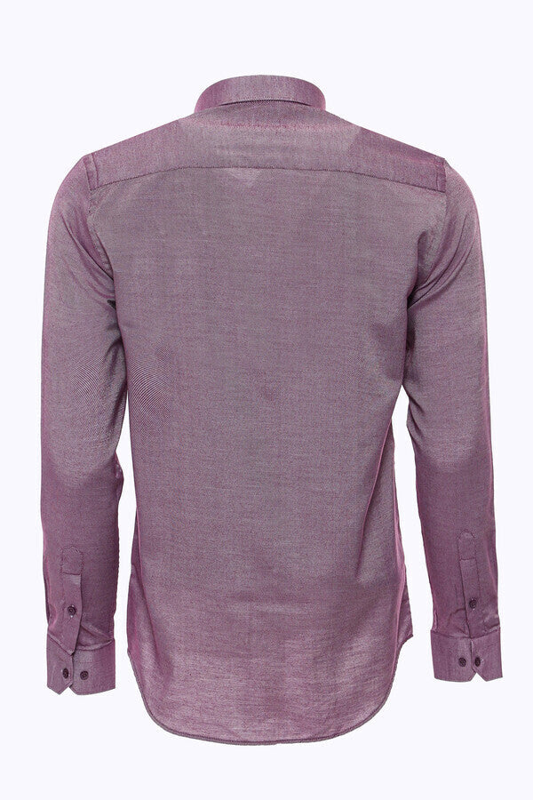 WSS Burgundy Patterned Long Sleeve Shirt  - Busto Arsizio