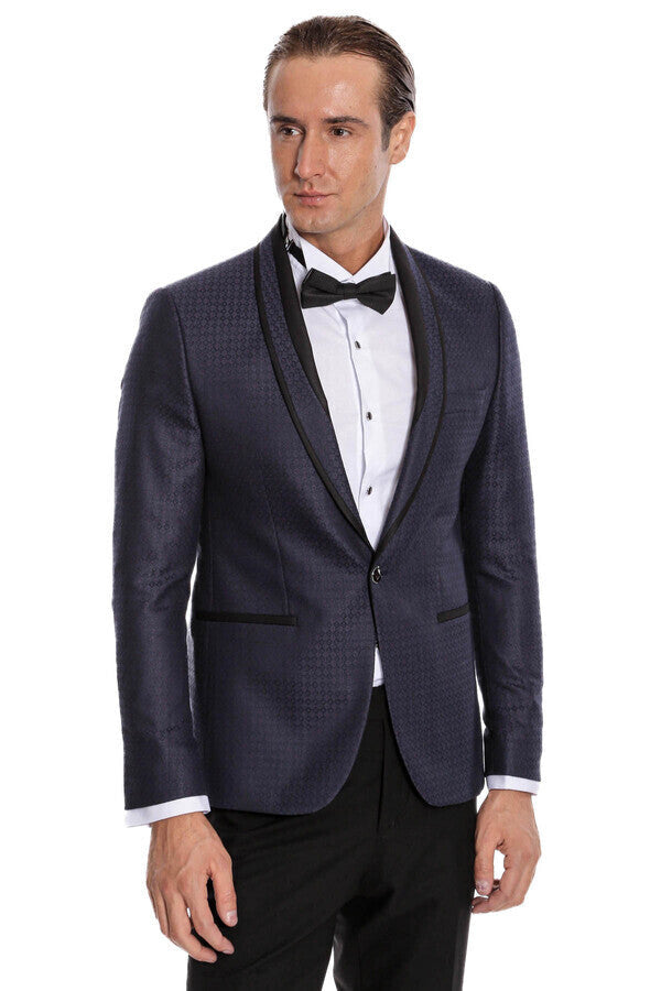 WSS Burgundy Shawl Lapel Patterned Suit  - Toledo