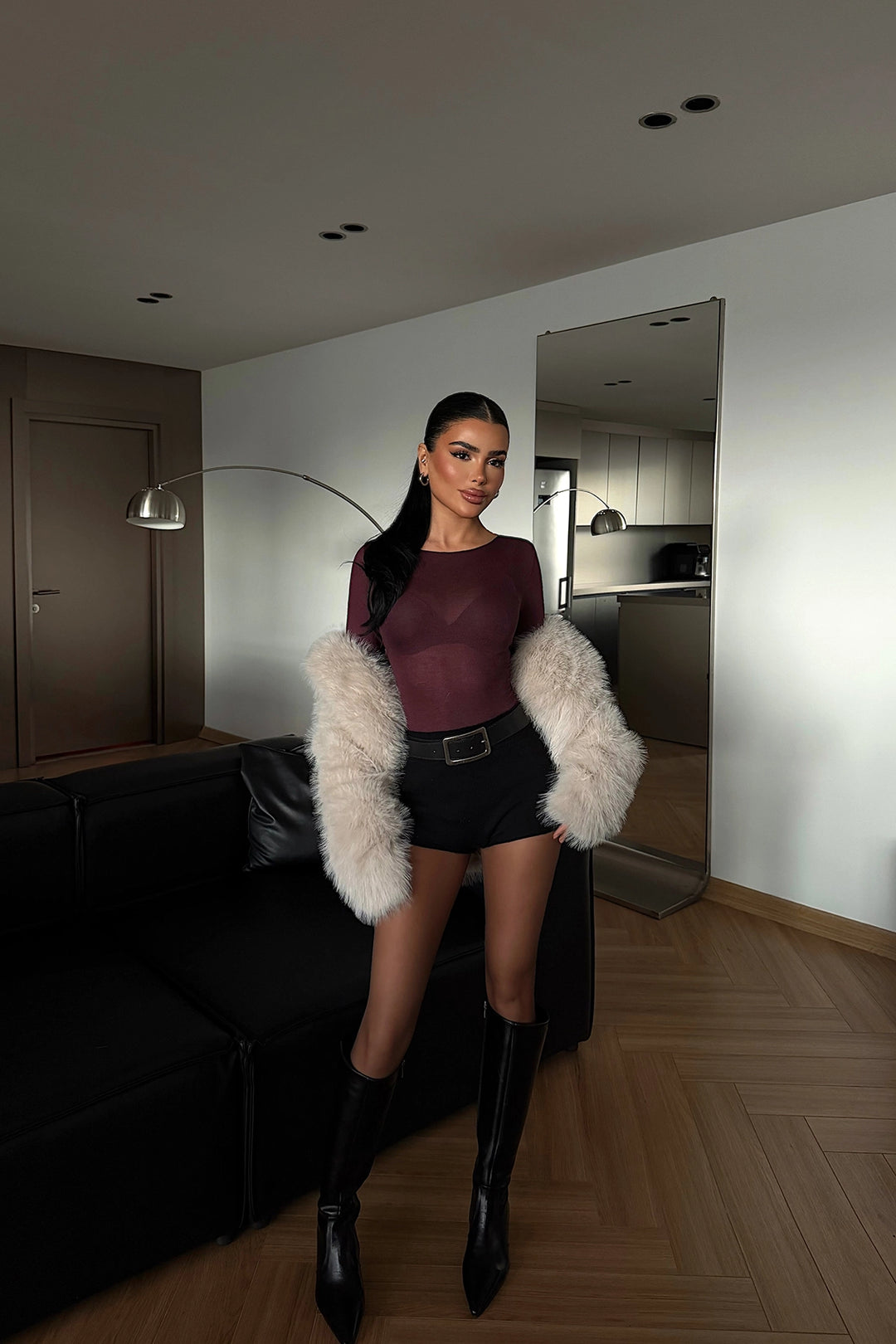 EYY Women Burgundy Transparent Blouse - Kiryas Joel