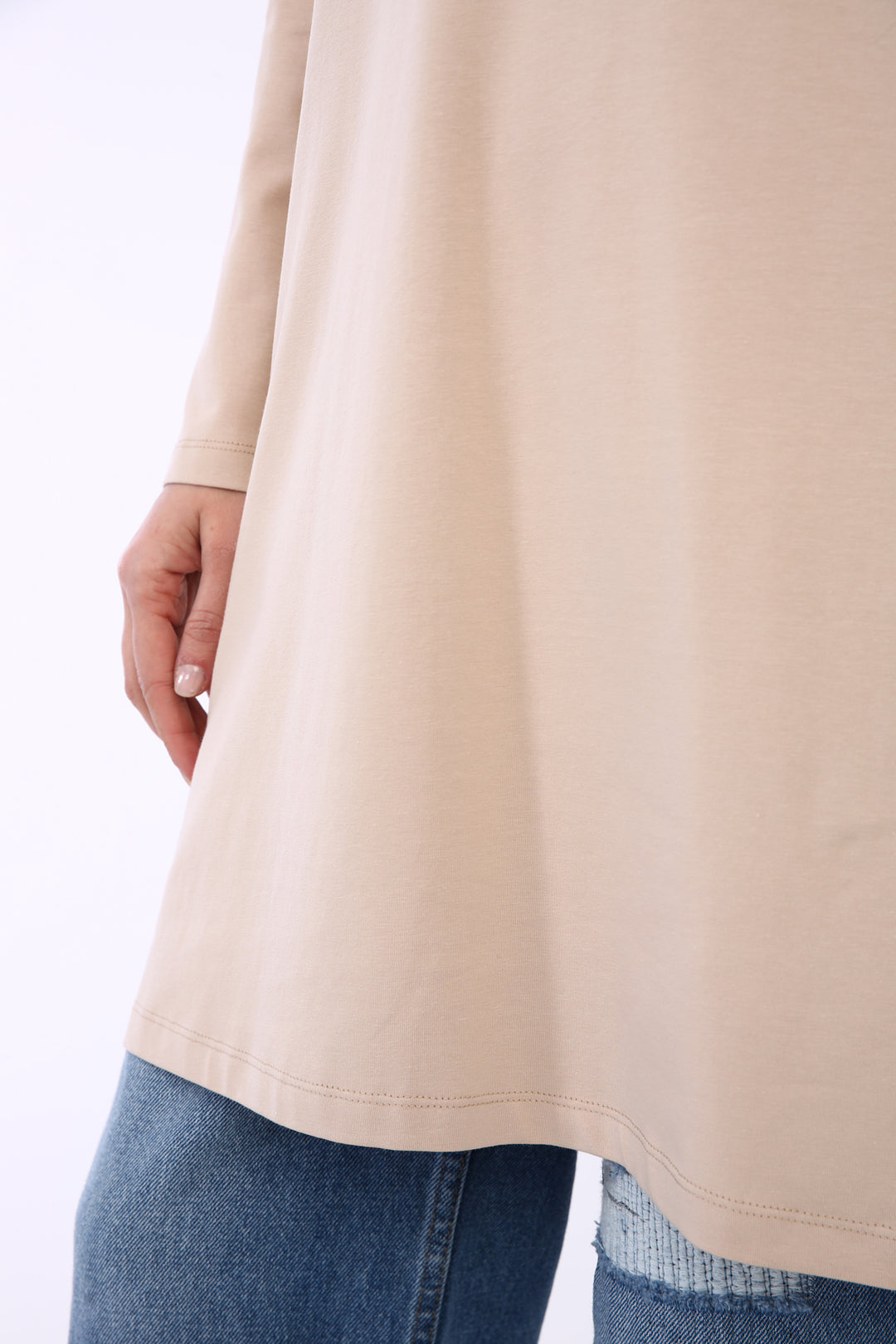 تونيك نسائي TLD Allday Beige بمقاس كبير - دنيدن