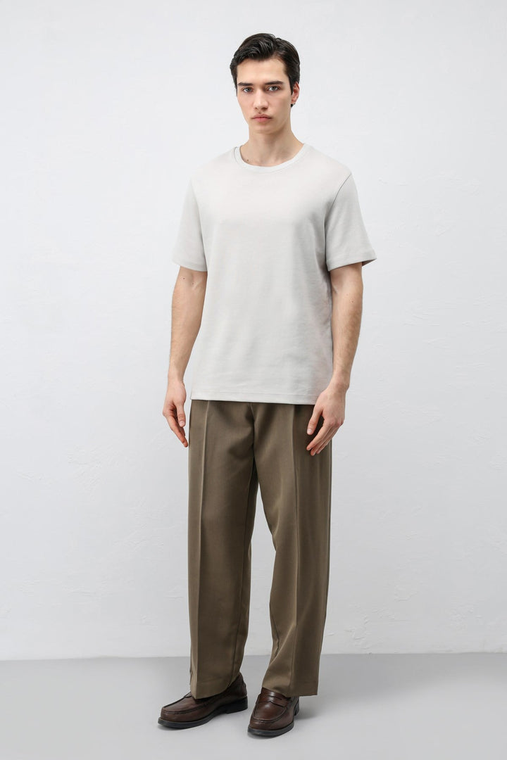 ANT Antioch Buz Gri Regular Fit Basic Erkek T-Shirt - Leamington