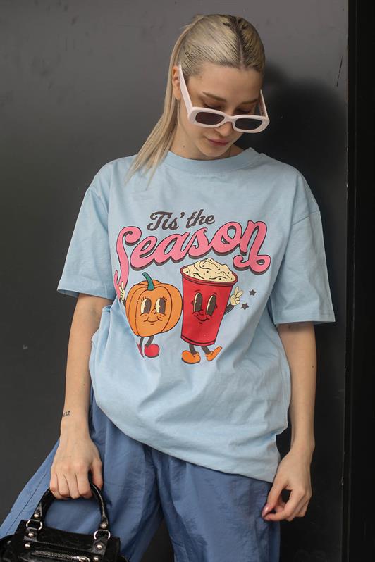 MDX Ice Blue Printed Bicycle Collar Women's T-Shirt MG1776 - Cambrils