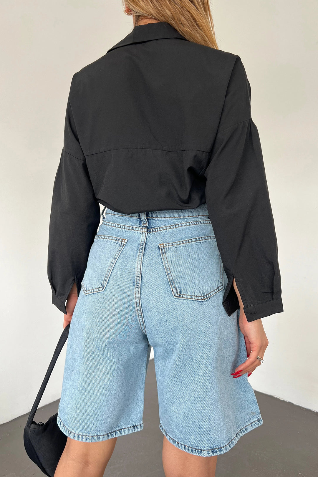 Ice Blue Double Pocket Bermuda Denim Shorts BCDF-233303 - Sydney