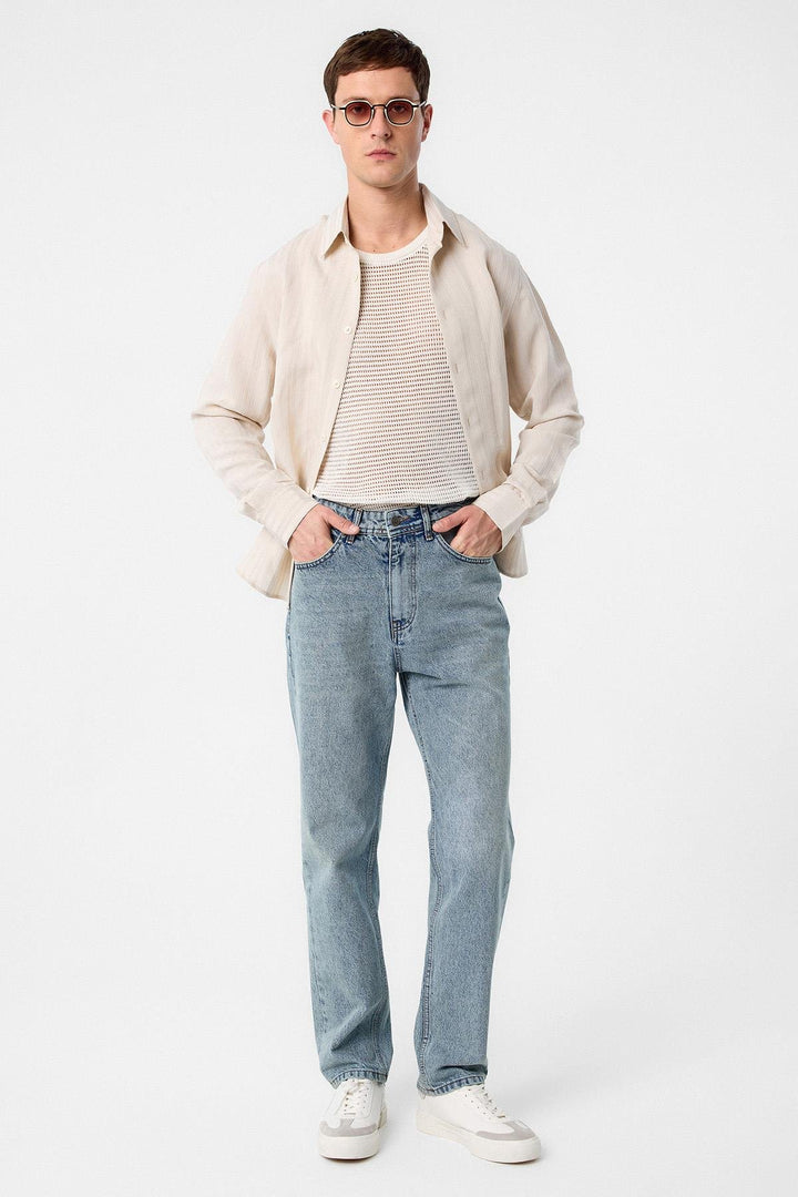 ANT Antioch Ice Blue High Waist Regular Fit Men's Jeans - Udine
