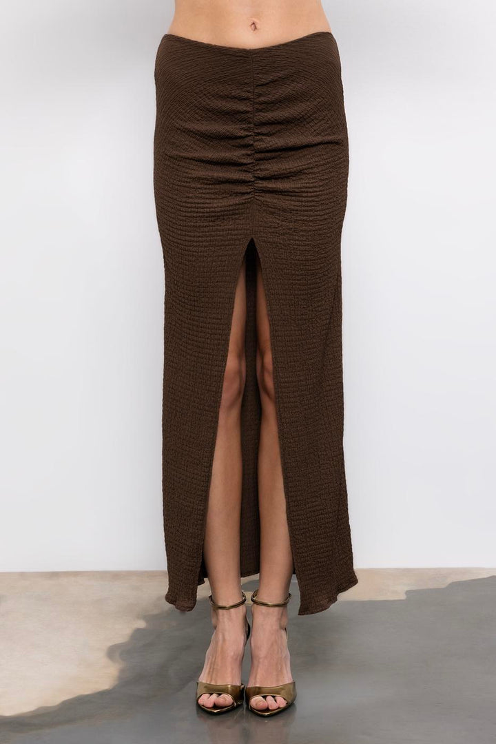 BSL Women Gathered Textured Midi Skirt - Leganés