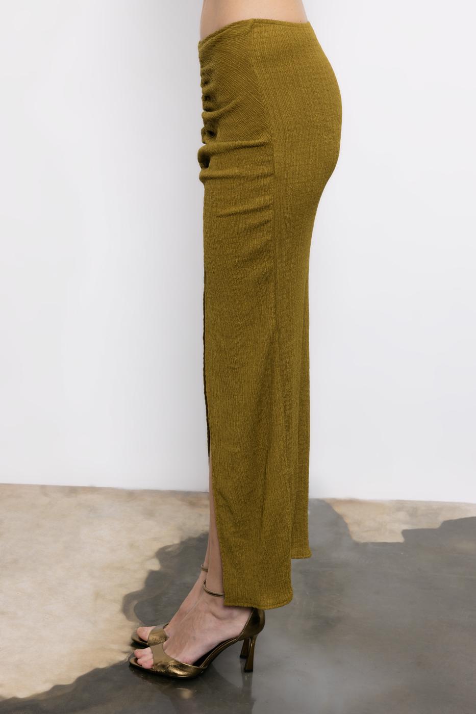 BSL Women Gathered Textured Midi Skirt - Valladolid