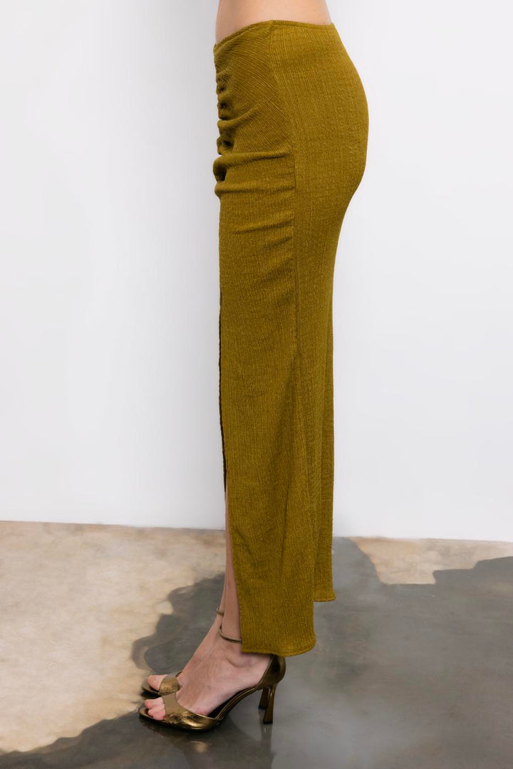 BSL Women Gathered Textured Midi Skirt - Valladolid