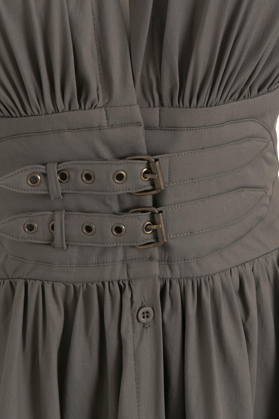 BSL Women Gathered Midi Flared Dress - Pristina