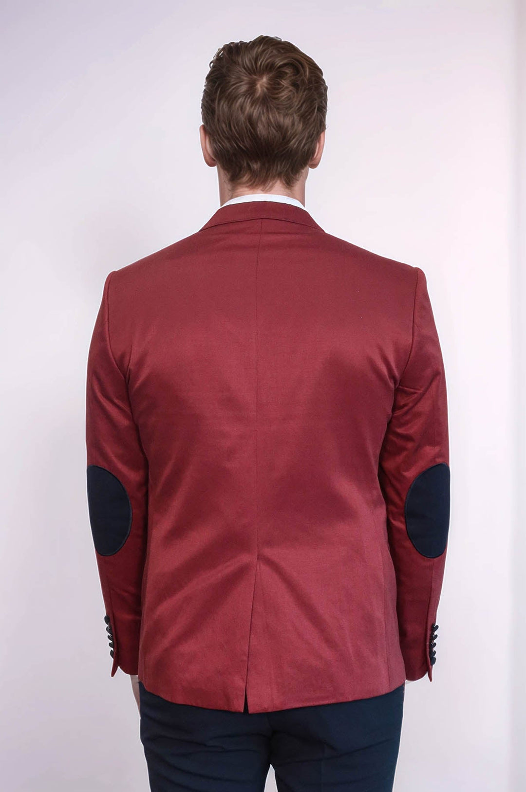 WSS 2 Buttons 3 Pockets Crested Cotton Burgundy Jacket - Chino