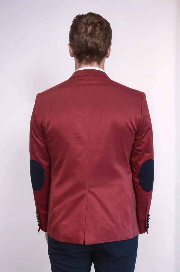 WSS 2 Buttons 3 Pockets Crested Cotton Burgundy Jacket - Chino