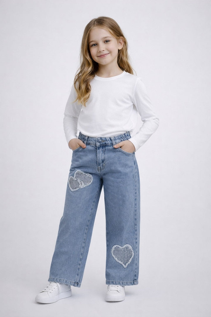 MPL Girl Heart Embroidered Pants 1085 - Reggio Emilia